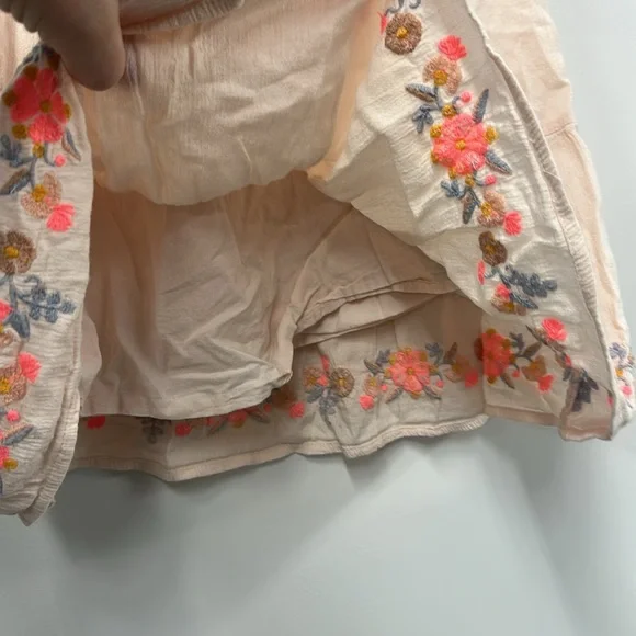 Gap kids pink embroidered floral tank blouse L - Picture 3 of 5